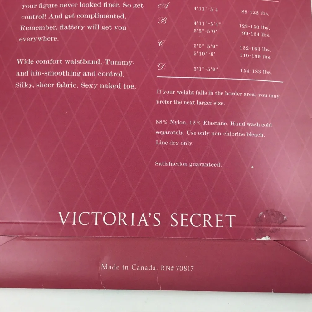 Vintage Victoria’s Secret Sexy Little Things Pantyhose Lace Trim Nude Size B